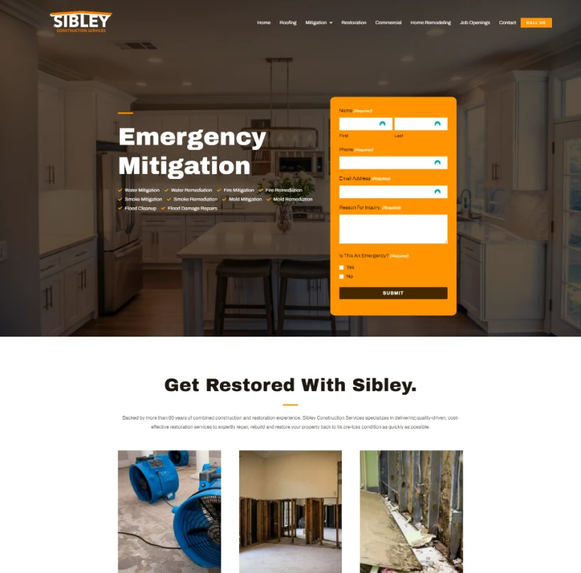 restoration water damage website